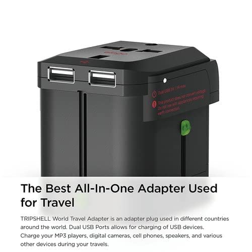 Elago Tripshell Universal Travel Adapter With Dual Usb Charging Ports For Usa Eu Uk Aus Aisa - International All In One Worldwid