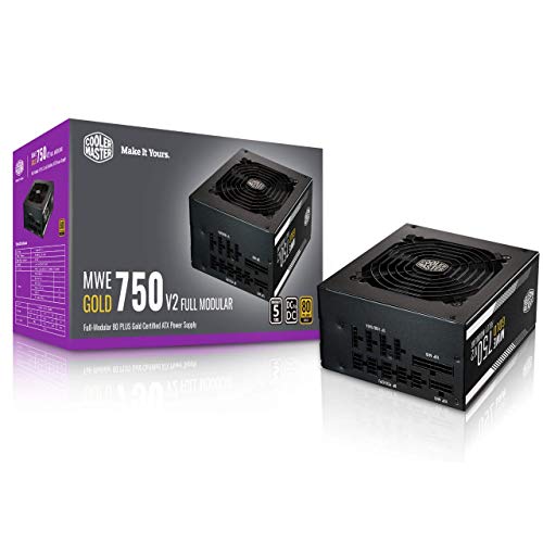 Cooler Master Mwe Gold 750 V2 Full Modular, 750W, 80+ Gold Efficiency, 2 Eps Connectors, 120Mm Hdb Fan, Semi Fanless Operation,
