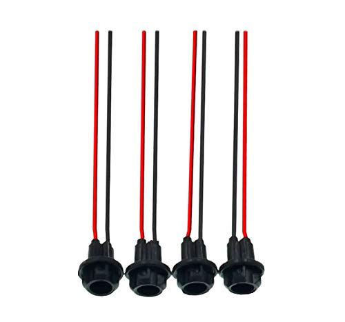 Devmo 4Pcs T10 Wire Wiring Harness W5W 168 194 2825 W3W 147 152 158 159 161 T10 Socket Holder Connector Cable T10 Wedge Base Uni