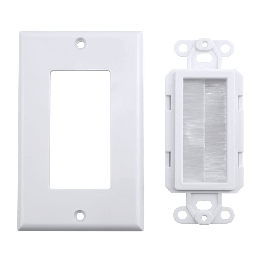 Construct Pro Single Gang D  Cor Brush Plate (White Plate W/White Brush)