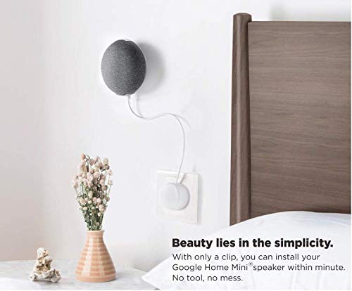 Mount Plus SB 58B Wall Ceiling Cabinet Mount Holder Stand Clip for Google Nest Home Mini Gen 1, Gen 2, Round Speaker Accessories (1 Pack Black)