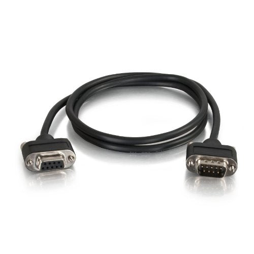 C2G 52185 Serial Rs232 Db9 Null Modem Cable With Low Profile Connectors M/F, In Wall Cmg Rated, Black (10 Feet, 3.04 Meters)