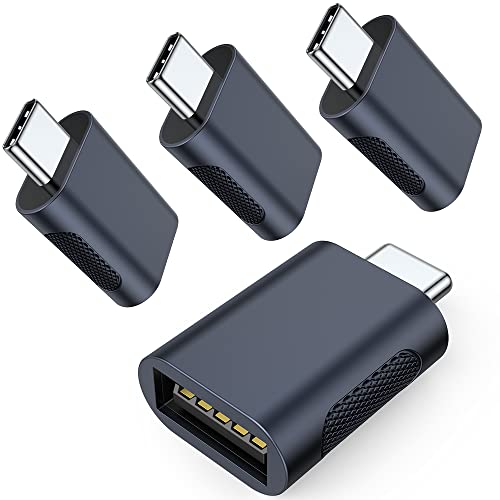 Auvipal Upgrade 10Gbps Usb C To Usb 3.0 Otg Adapter (4 Pack), Usb Type C Male To Usb A Female, Thunderbolt 4/3 To Usb Converter