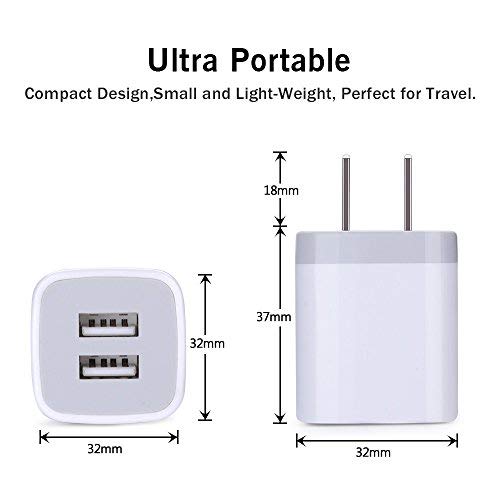 Usb Plug, Usb Wall Charger 3 Pack, Gigreen Dual Port Usb Electrical Plug Cube 5V 2.1A Charging Block Usb Outlet Plugs Compatible