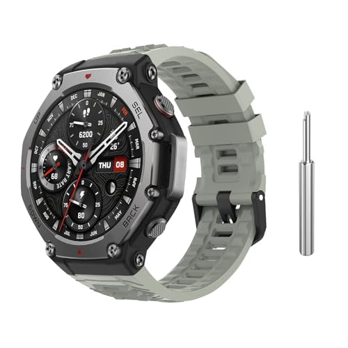 Astorgos Sport Band Compatible with Amazfit T-Rex 3 Smart Watch, Soft Silicone Replacement Watch Strap with a Screwdriver for Me
