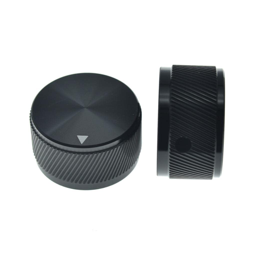 Kaish 2Pcs 1-3/16(30Mm) Diam. Aluminium Potentiometer Knobs 1/4 Universal Metal Pot Control Knobs With Indicator And Set Screw F