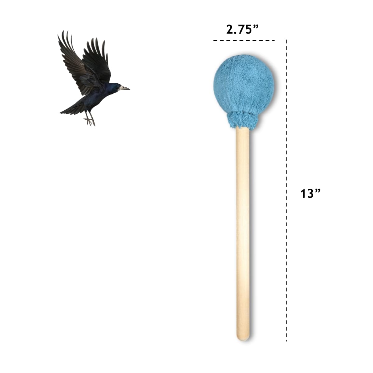 Black Magic Cosmic Tones Gong Mallet By Raven Sounds, Handmade In Usa, Enhanced Overtones