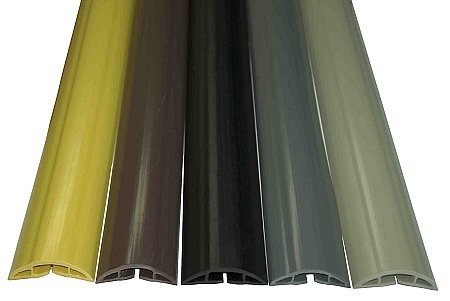 Electriduct Small Plastic Flexible Floor Cord Cover Cable Protector And Wire Concealer   Includes Double Sided Tape   5 Feet   B