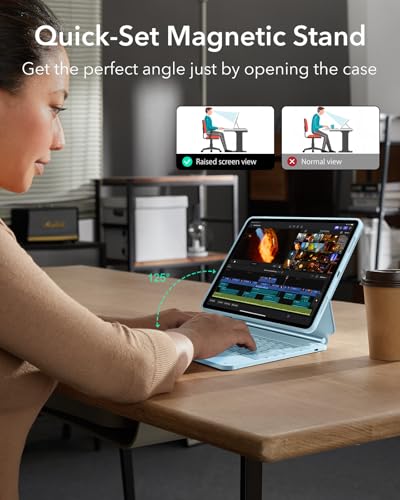 Esr Ipad Air 13 Inch Keyboard (M2, 2024), Ipad Air 13 Inch Case With Keyboard, Easy Set Magnetic Stand, Portrait/Landscape Mode,