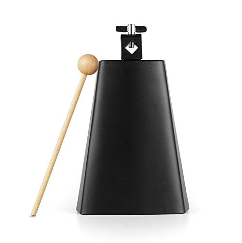 Vangoa 7 Inch Metal Steel Cow Bell Noise Maker Cowbell Percussion With Handle Stick For Drumset Cheering Wedding Football Sport