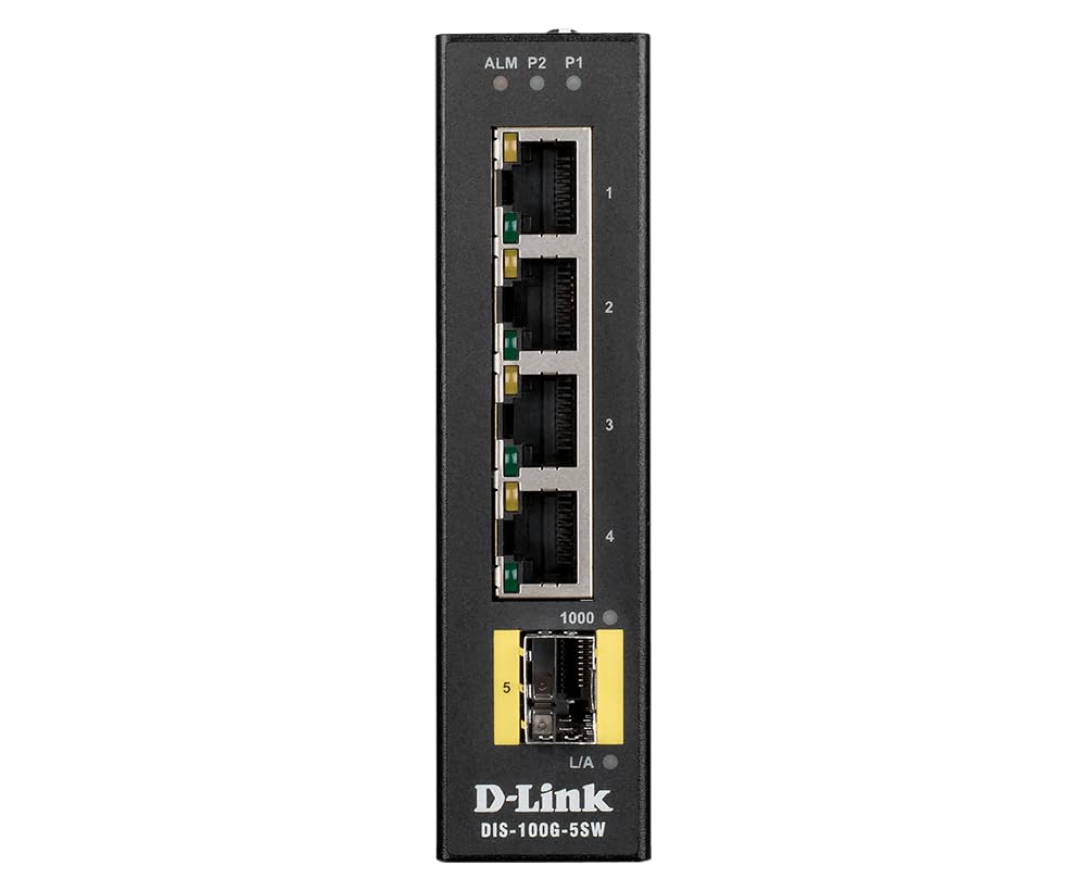 D Link Dis 100G 5Sw Industrial Gigabit Unmanaged Switch With Sfp Slot   4 X Gigabit Ethernet Network, 1 X Gigabit Ethernet Expan
