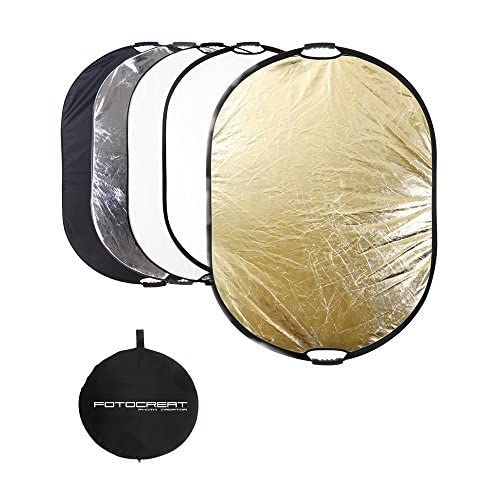 Fotocreat Portable 5 In 1 Oval 60   X80   /150X200Cm Reflector Translucent Professional Collapsible Multi Disc Light Reflector W