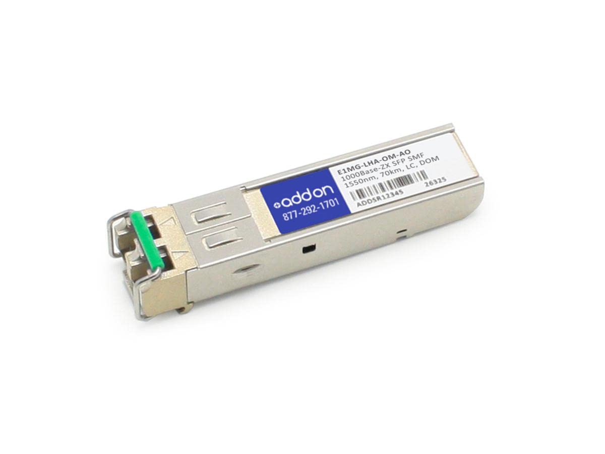 Addon Brocade E1Mg Lha Om Compatible Taa Compliant 1000Base Zx Sfp Transceiver (Smf, 1550Nm, 70Km, Lc, Dom)