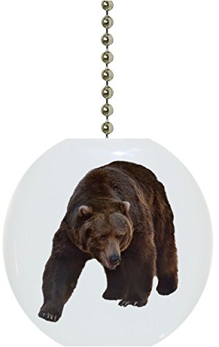 Grizzly Bear Solid Ceramic Fan Pull