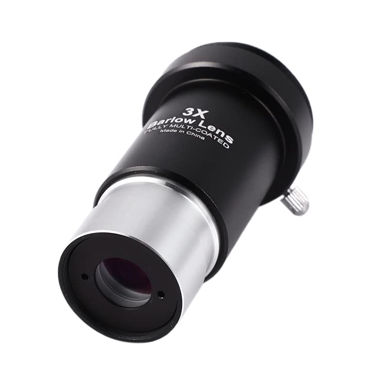 Bysameyee Barlow Lens 3X, 1.25 Inch Fully Multi Coated Metal Barlow Lens With M42 Thread Camera Connect Interface For Telescope