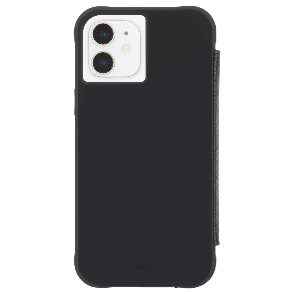 Case Mate   Tough Leather Wallet Folio   Case For Iphone 12 Mini (5G)   Holds 4 Cards + Cash   5.4 Inch   Black