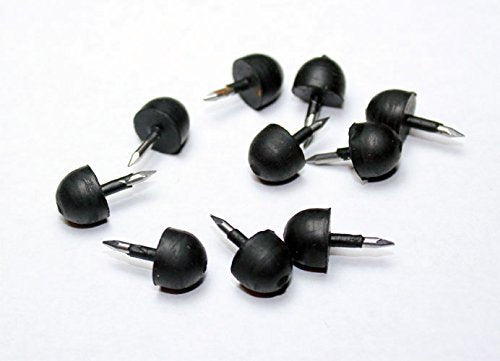 Black Rubber Head Nail  3/8Inch Diameter  Set Of 10 Piano Cabinet Bumpers