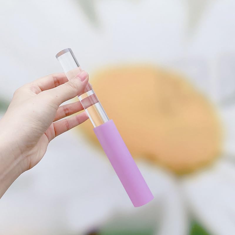 Singing Bowl Mallet Purple Solid Acrylic Rubber Striker Mallet For Playing Quartz Crystal Singing Bowl With Bundle Pocket