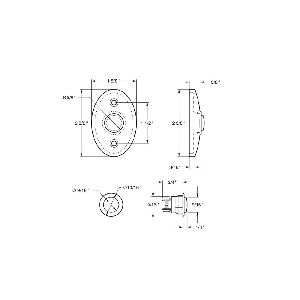 Deltana Bbc20U15 Standard Bell Button, Brushed Nickel