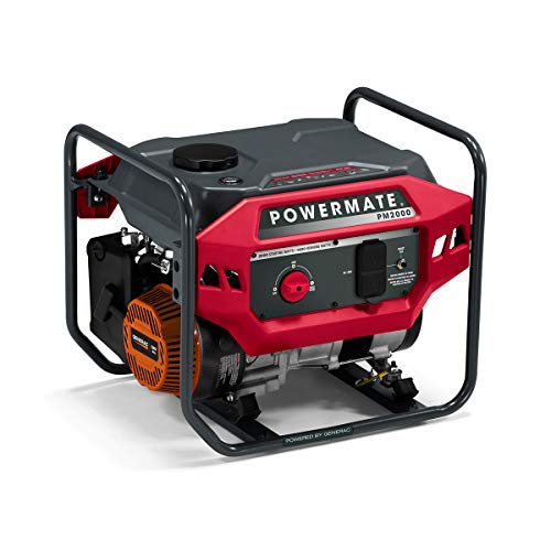 Powermate Pm2000 2,000 Watt Gas Powered Portable Open Frame Generator   Quiet Performance   Ideal For Home, Camping, Rv And Outd