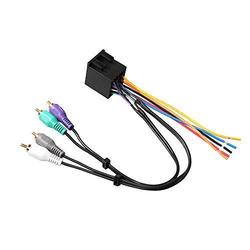 Red Wolf Radio Stereo Wire Harness W/Amp Amplifier Integration Connector Rca Jack Adapter For Mercedes Benz 1990 2004, Volkswage