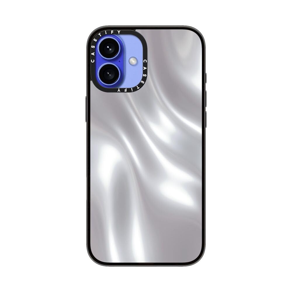 Casetify Compact Case For Iphone 16 Plus [Lightweight / 4 Ft. 2X Military Grade Drop Protection/Slim]   Soft Metal   Clear Black