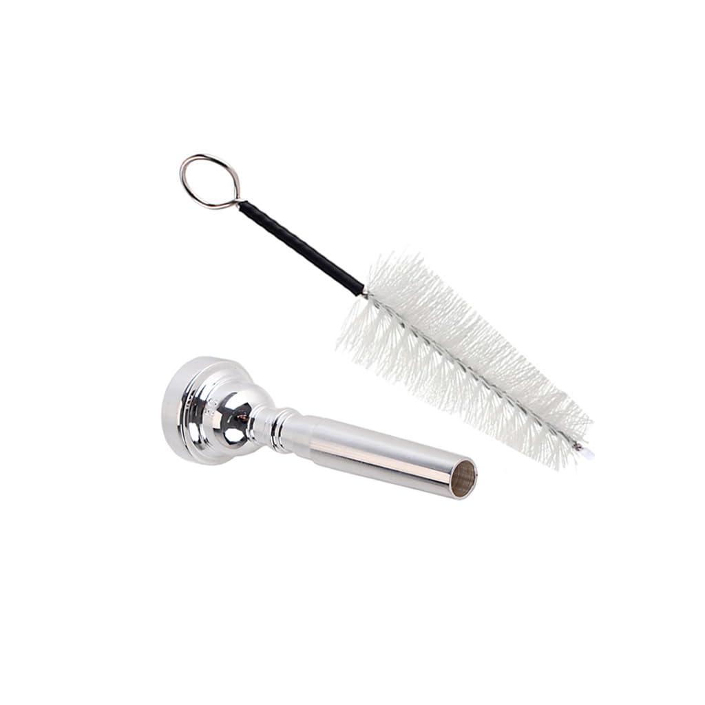 Ogdni Trumpet Mouthpiece 5C Silver Metal Bb Trumpeta Mouthpiece With Brush For Yamaha Or Bach Trumpet (Silver 5C)