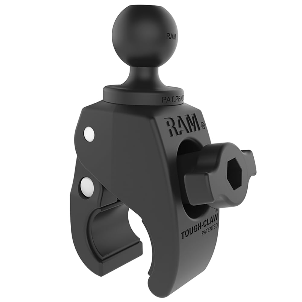 RAM Mounts RAP-B-400U Tough-Claw Small Clamp Base with Ball with B Size 1' Ball for Rails 0.625' to 1.14' in Diameter