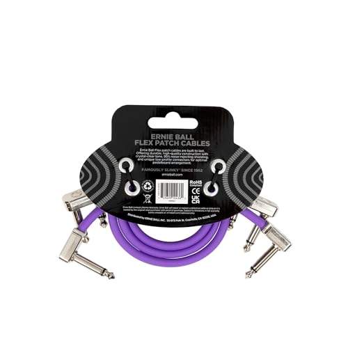 Ernie Ball Flex Patch Cable 12In   Purple   3 Pack