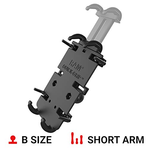 Ram Mounts Quick-Grip Large Phone Mount With Handlebar U-Bolt Base Ram-B-149Z-A-Pd4U With Short Arm For Motorcycle, Atv/Utv, Bik