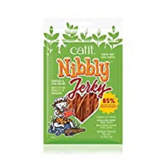 Catit Nibbly Jerky Cat Treats, Chicken  Fish Recipe   Grain Free Cat Treat
