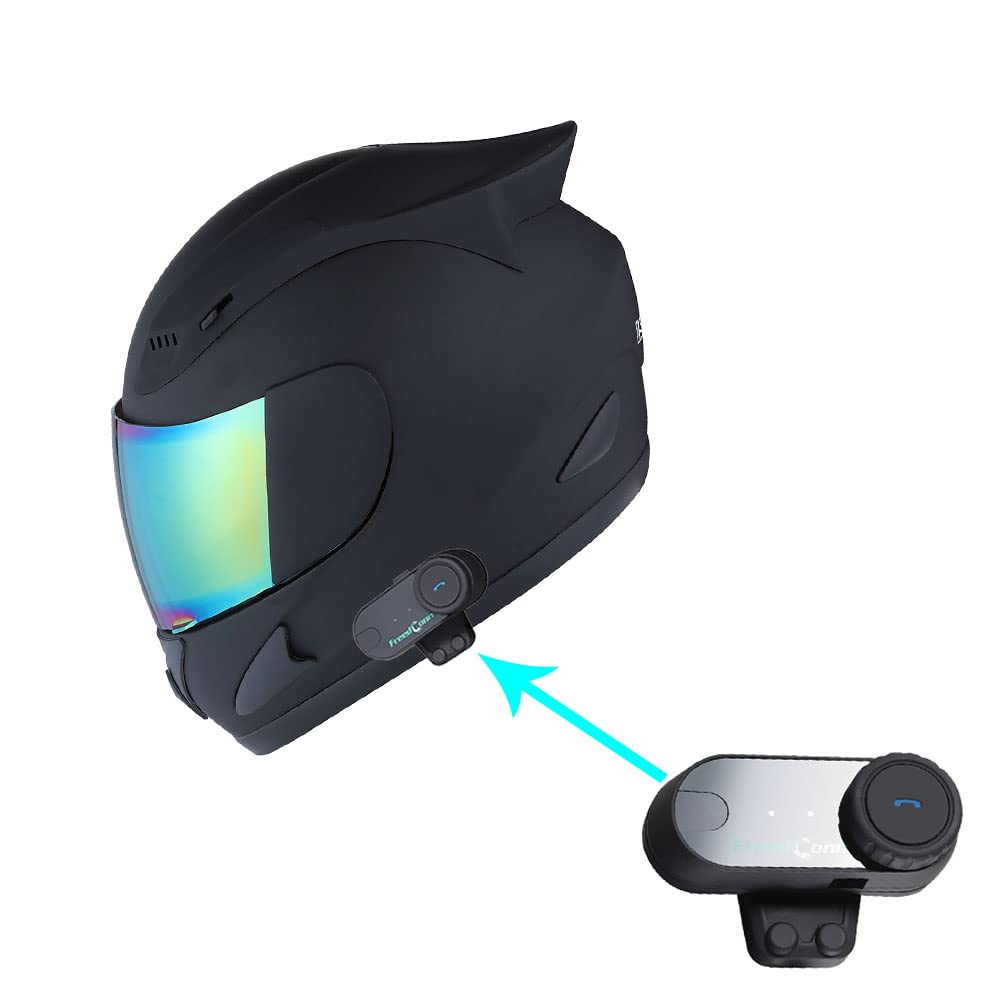 1Storm Motorcycle Bike Full Face Helmet Mechanic  Motorcycle Bluetooth Headset: Matt Black