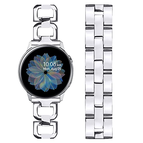 Joyozy Stainless Steel D Shaped Watch Bands For Galaxy Watch Active 40Mm/Active2(40Mm)(44Mm)/Galaxy Watch(42Mm),Metal D Chain Ba