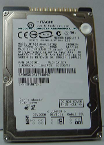 Hts541640J9At00 Hitachi Travelstar 5K160 40Gb 5400Rpm Internal 2.5Inc