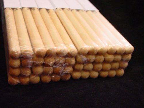 Lot Of 24 Pairs   5A Wood Tip Natural Maple Drumsticks   Pro 48 Drum Sticks New
