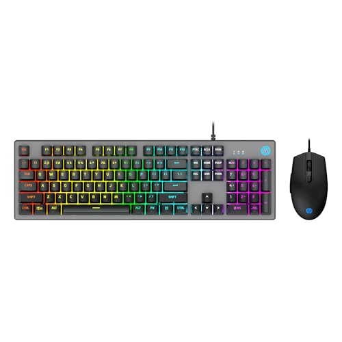 Hp Km300F Wired Usb Gaming Keyboard And Mouse Set, Membrane Backlit, 26 Keys AntiGhosting, 3 Led Indicators & 3D 6K Usb Mouse W