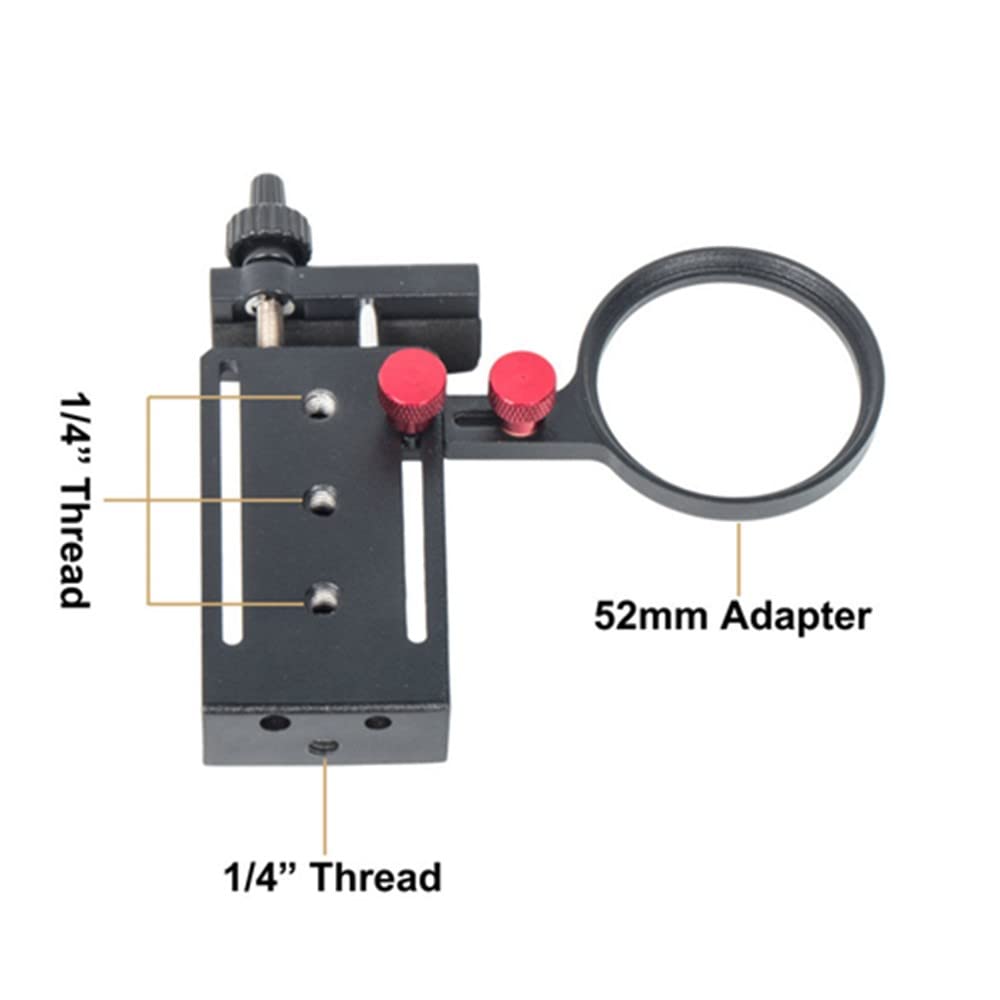 Came Tv Aluminum Phone Tripod Mount W 52Mm Adapter For Filter And Lens W Cold Shoe Mount,Adjustable Clamp For Iphone 14 13 12 Pr