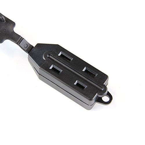 8 Feet Indoor 3 Outlet Extension Cord With Foot Switch   With Safety Water Proof Cover (2 Packs)