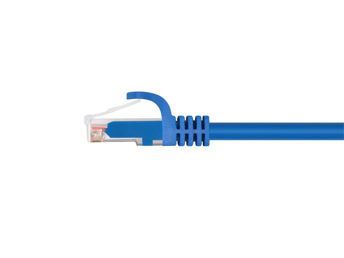 Monoprice Cat6 Ethernet Patch Cable   Snagless Rj45, 24Awg Stranded Pure Bare Copper Wire, 550Mhz, Utp, 7 Feet, Blue   Flexboot