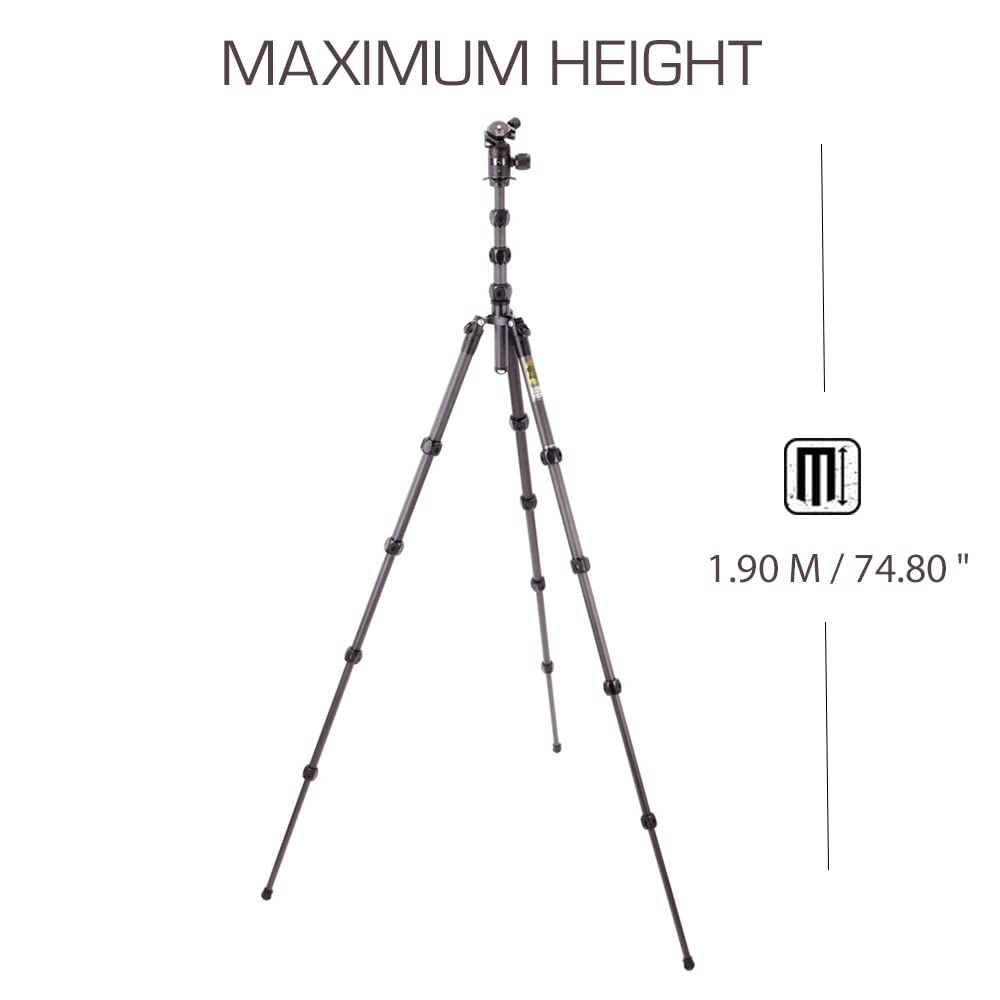 3 Legged Thing Legends Bucky Kit Carbon Fiber Tripod   Travel Friendly, Adjustable Camera Tripod With 3 Detachable Legs & Multiple Mounting Points   Darkness (Matte Black) (Buckykitdark)