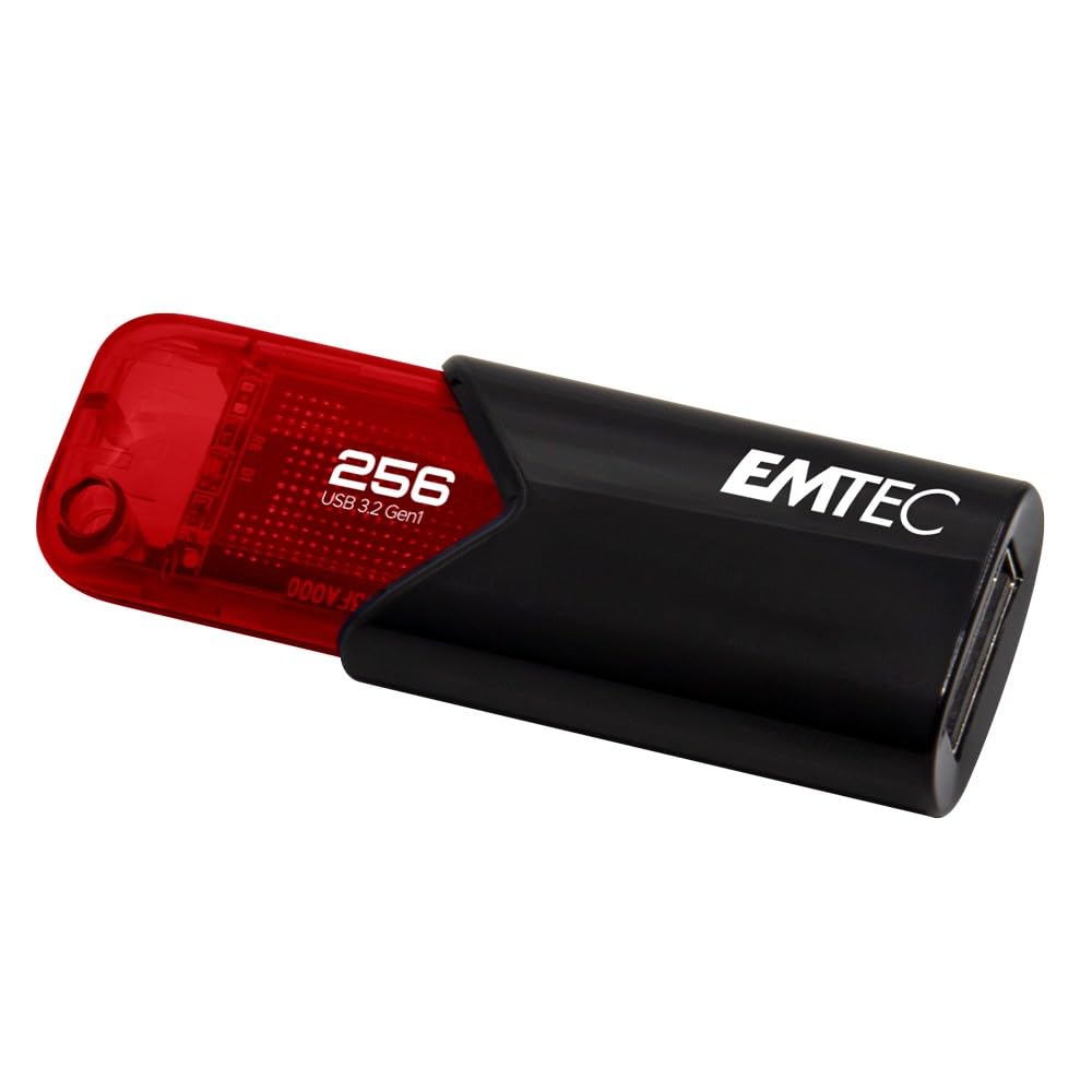 Emtec Click Easy B110 Usb 3.0 (3.2) Flash Drive 256 Gb External Storage   Red, Black