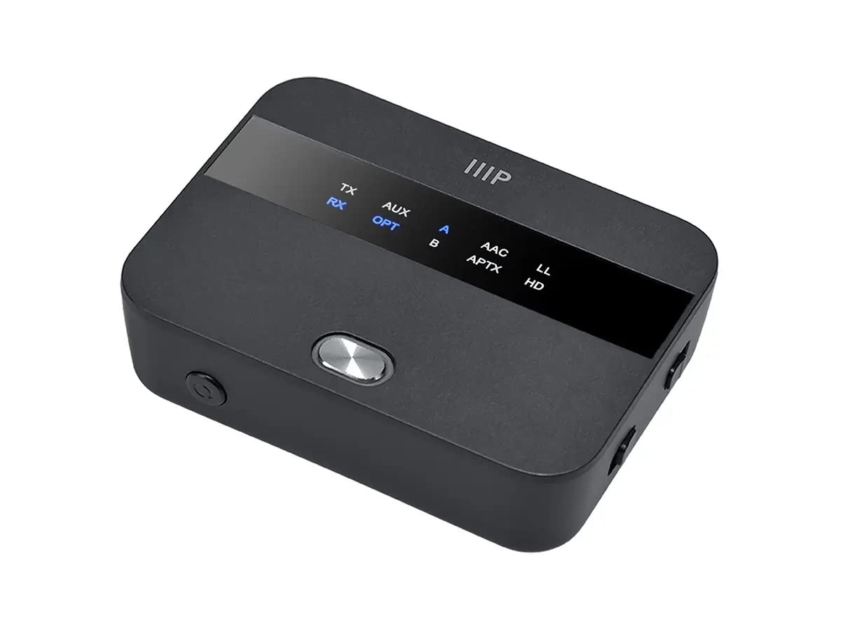 Monoprice Bluetooth 5 Long Range Transmitter And Receiver   With Aptx Hd And Aptx Low Latency, Sbc, Aac, Up To 32 Feet (10 Meter