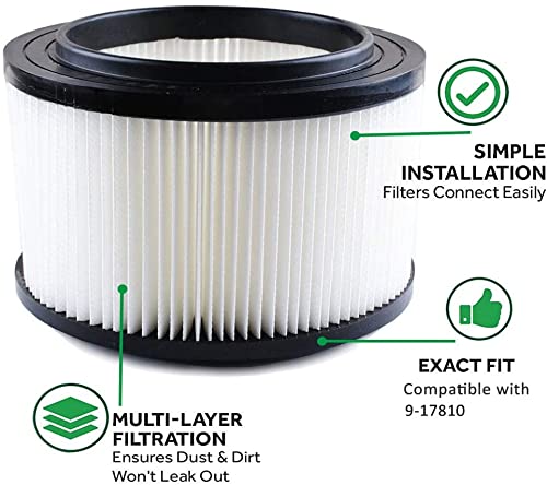 17810 Filter Compatible With Craftsman 4 Gallon Vacuum Filter ,9 17810 Wet Dry Vacuum Filter Compatible With Craftsman 4 Gallon