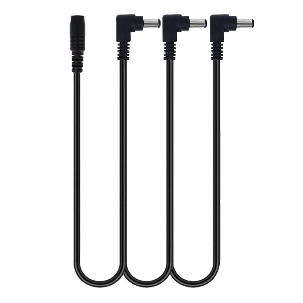 Pigtone 1 To 3 Way Daisy Chain Cable Power Supply Splitter Cable Adapter Guitar Effect Pedal Power Cable Black