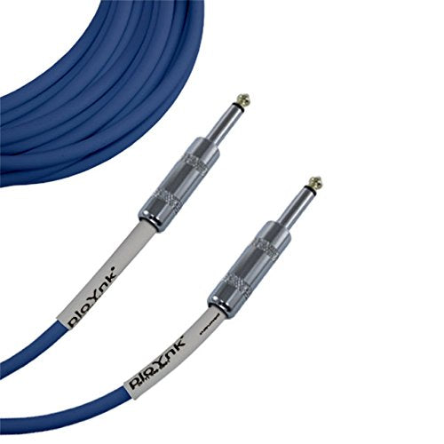 Ploynk 1/4 To 1/4 Mono Ts Instrument Straight Patch Cable 15 Ft Foot Long Blue