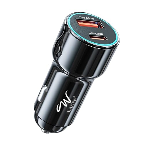 Wayona 63W Type C Car Charger Dual Port Usb A+C Pd Fast Charging, Car Accessories Adapter Compatible With Iphone 16/15 Pro/Pro M