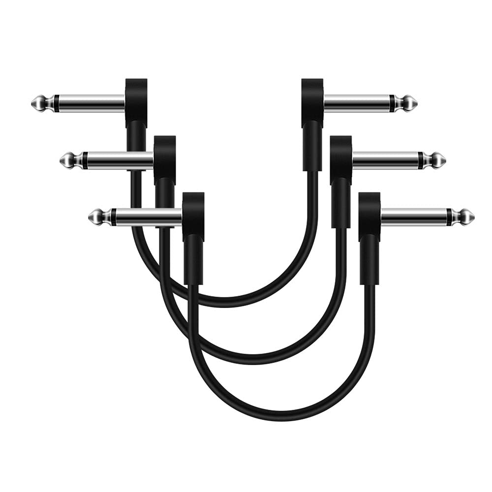 Sonicake 6 Inch Patch Cable For Guitar Effect Pedal Cables Black (3 Pack)