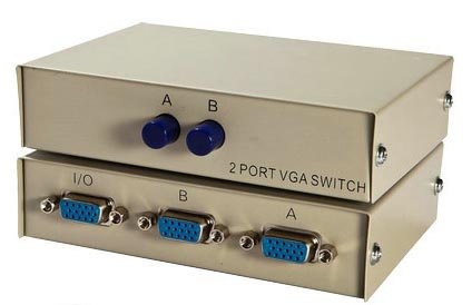 2 Ports Vga Switch Selector Box (2 In 1 Out, 2 Pc To 1 Monitor)