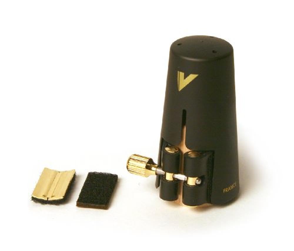 Vandoren Lc27P Leather Ligature And Plastic Cap For Alto Sax With 3 Interchangeable Pressure Plates , Black