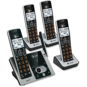 At&T Cl82413 Dect 6.0 Cordless Phone With Answering System   4 Handsets, Black (Attcl82413)